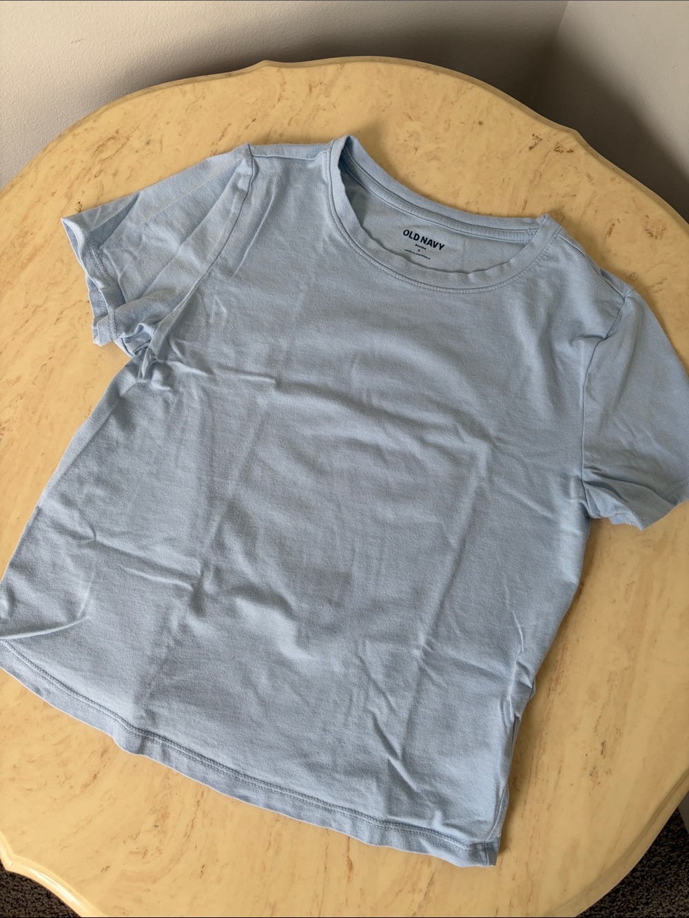 Old Navy Bestee Pale Blue Short Sleeve Crop Tee